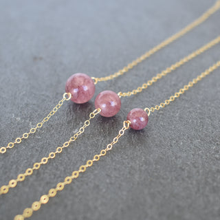 Lepidolite Station Necklace - Pick One 6mm/8mm/10mm - Yay Hawaii