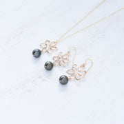 Small Tiare Earrings With Dangling Pearls - Yay Hawaii