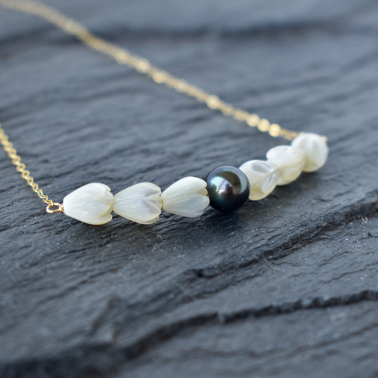 Large Pikake Pearl Bar Necklace - Yay Hawaii