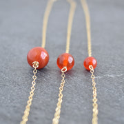 Red Agate Station Necklace - Pick One 6mm/8mm/10mm - Yay Hawaii