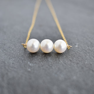 Dainty Triple White Pearl Necklace - Yay Hawaii