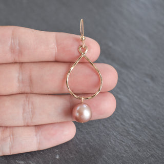 Edison Pearl Teardrop Hoop Earrings - Small - Yay Hawaii