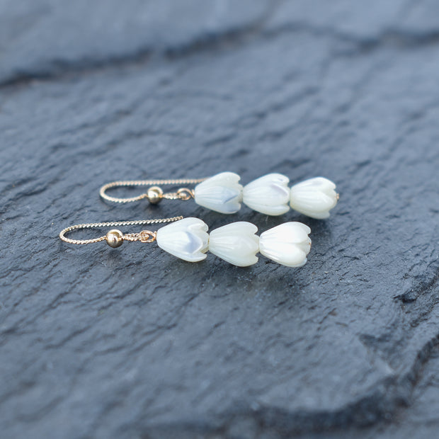 Three Cluster Pikake Earrings - Yay Hawaii