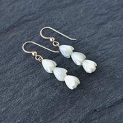 Three Cluster Pikake Earrings - Yay Hawaii