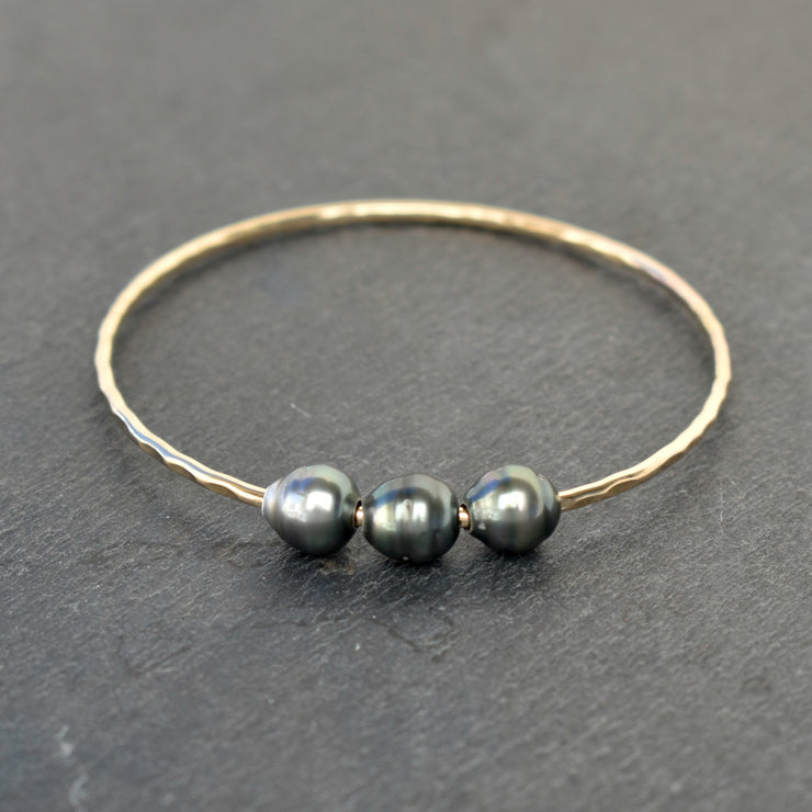 Three Tahitian Pearl Bangle - Pick Gauge - Yay Hawaii