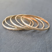 Dazzle Set of Five Bangles - 4mm Pattern & 12 Gauge - Yay Hawaii