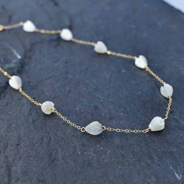 Pikake Mother of Pearl Station Necklace - Yay Hawaii