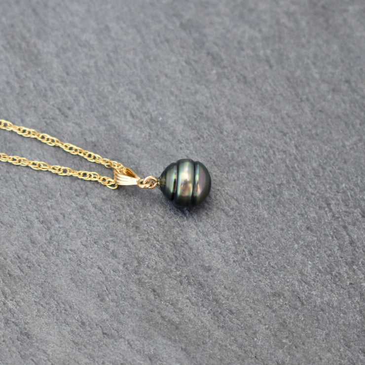 Circle Tahitian Pearl Bail Necklace - Yay Hawaii