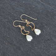 Crescent Moon Earrings with Small Pikake - Yay Hawaii