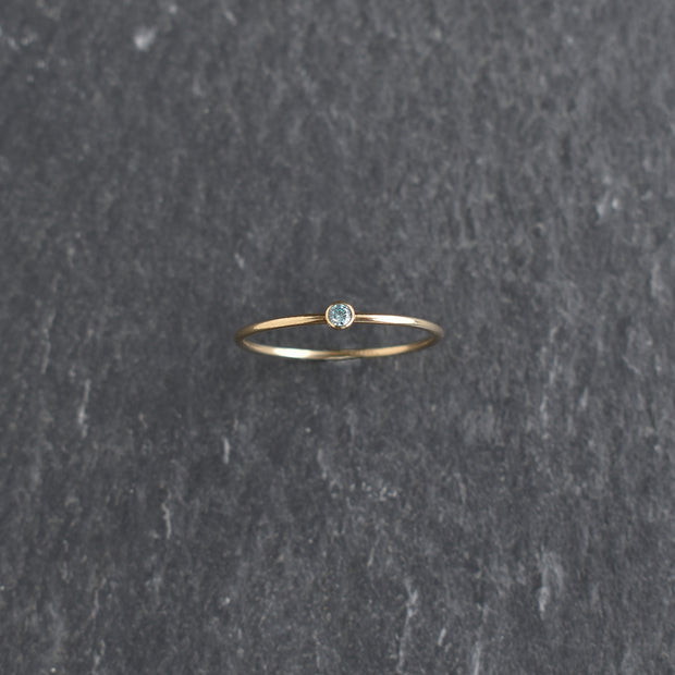 Light Aqua CZ Stacking Ring - March Aquamarine Birthstone - Yay Hawaii