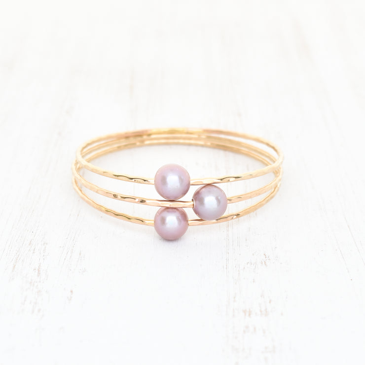 Adult Purple Edison Pearl Bangle - Yay Hawaii