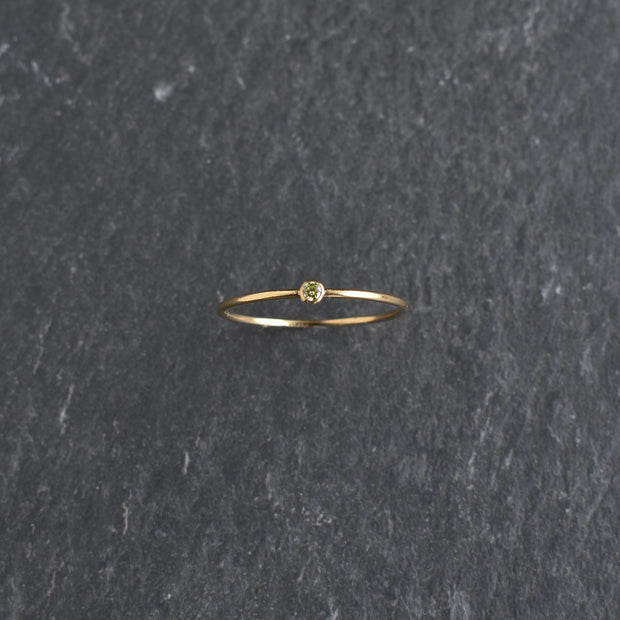 Light Green CZ Stacking Ring - Peridot August Birthstone - Yay Hawaii