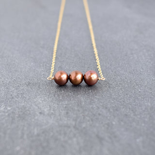 Triple Chocolate Brown Pearl Necklace - Yay Hawaii