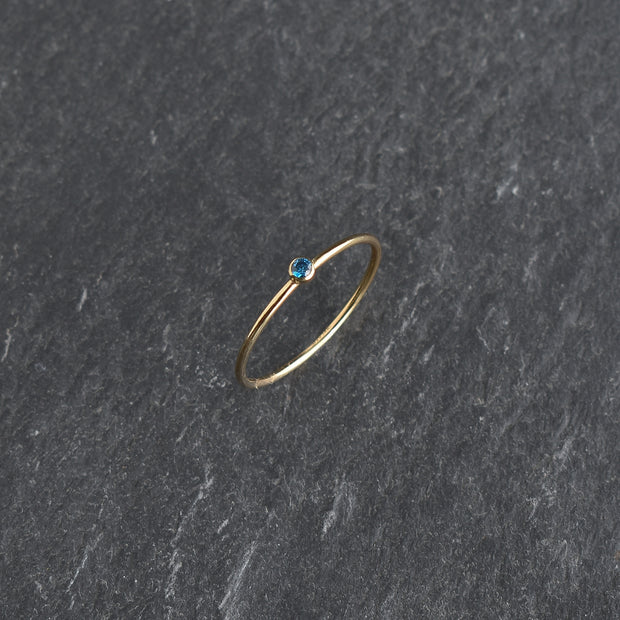 Blue CZ Stacking Ring - Sapphire September Birthstone - Yay Hawaii