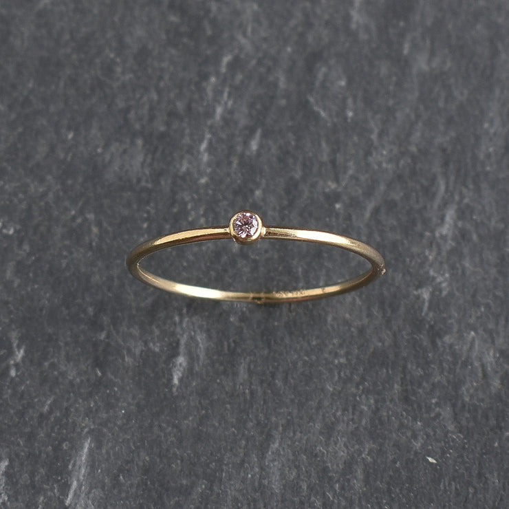 Light Pink CZ Stacking Ring - Pink Tourmaline October Birthstone - Yay Hawaii