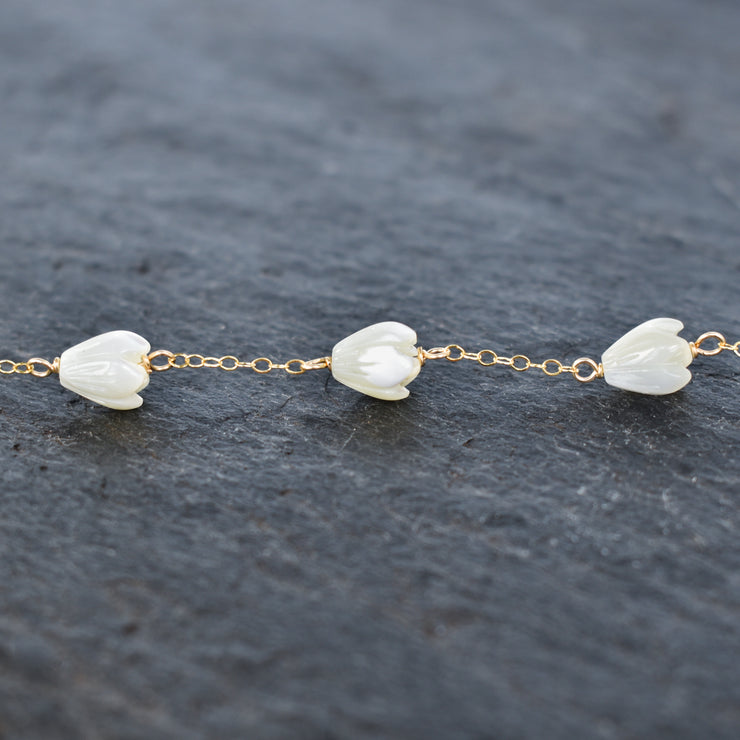 Adult - Pikake Mother of Pearl Station Bracelet - Yay Hawaii