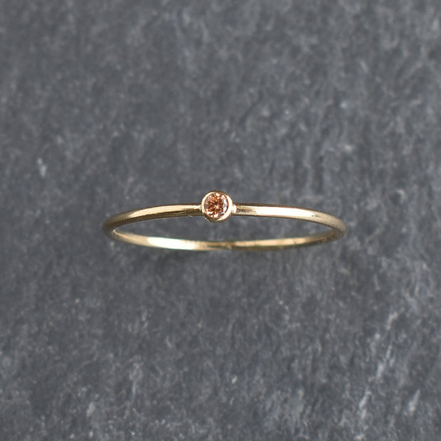 Champagne CZ Stacking Ring - Topaz November Birthstone - Yay Hawaii