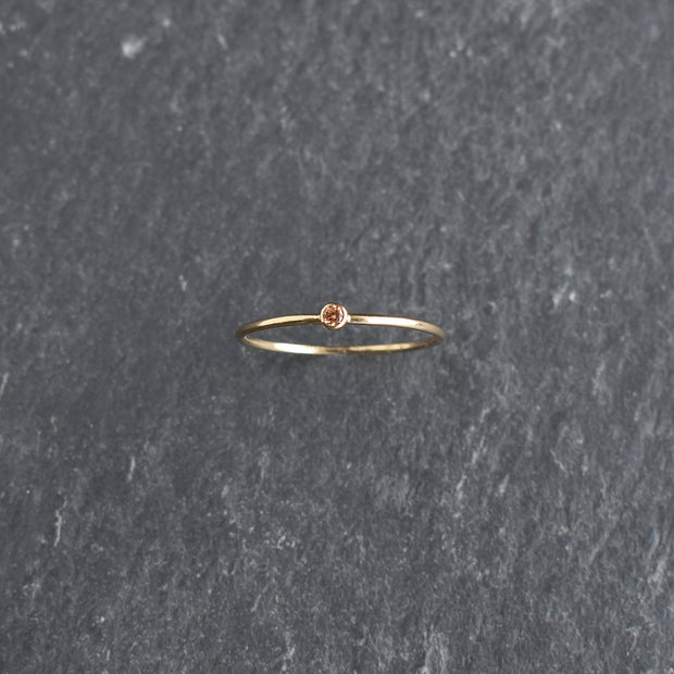Champagne CZ Stacking Ring - Topaz November Birthstone - Yay Hawaii