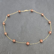 Chocolate Brown Pearl Station Necklace - Yay Hawaii