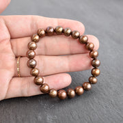 Stretchy Chocolate Brown Pearl Bracelet - Yay Hawaii