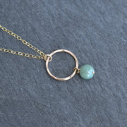 Small Hoop Necklace with Jade - Yay Hawaii