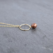Chocolate Brown Pearl Hoop Necklace - Yay Hawaii