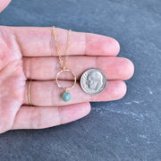 Small Hoop Necklace with Jade - Yay Hawaii