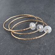 Clear Quartz Rondelle Gemstone Bangle - Yay Hawaii