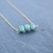 Dainty Triple Jade Necklace - Yay Hawaii