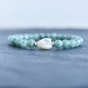 6mm Jade Stretchy Bracelet - Single MEDIUM Pikake - Yay Hawaii