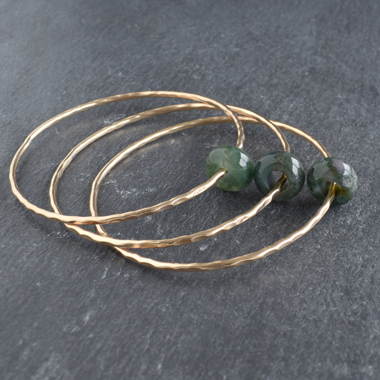 Indian Agate Rondelle Gemstone Bangle - Yay Hawaii