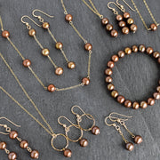 Chocolate Brown Pearl Single Dangle Earrings - Yay Hawaii