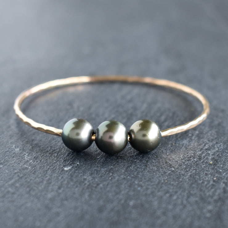 Three Tahitian Pearl Bangle - Pick Gauge - Yay Hawaii
