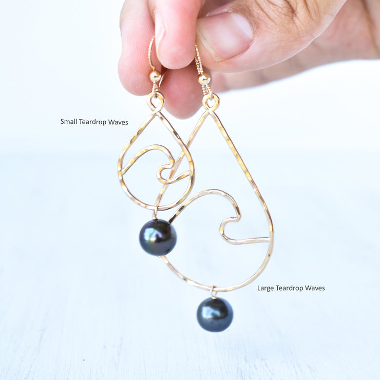 Wave (Large) Teardrop Hoop Earrings - Yay Hawaii