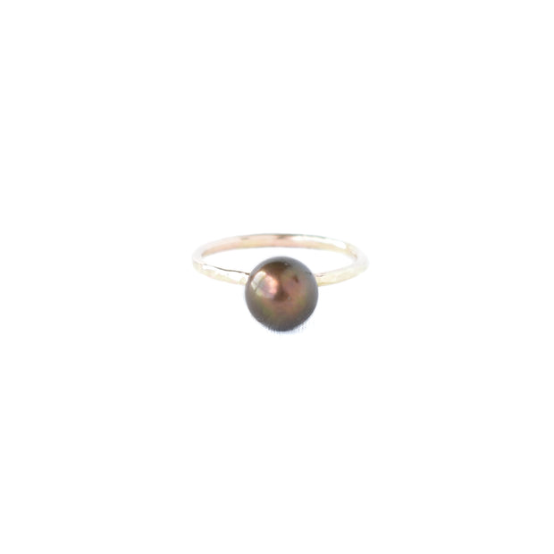 Dainty Brown Pearl Kahi Stacking Ring - Limited Quantity - Yay Hawaii