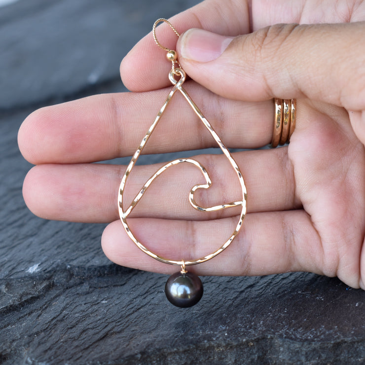 Wave (Large) Teardrop Hoop Earrings - Yay Hawaii