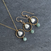 Small Jade Hoop Necklace with Pikake - Yay Hawaii