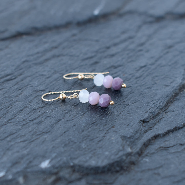 Small Purple Ombre Cluster Earrings - Yay Hawaii
