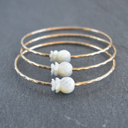 Mother of Pearl Carved Pineapple Bangle - Yay Hawaii