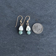 Cute Jade and Pikake Cluster Earrings - Yay Hawaii