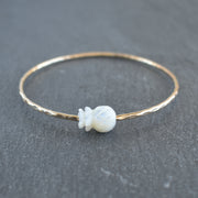 Mother of Pearl Carved Pineapple Bangle - Yay Hawaii