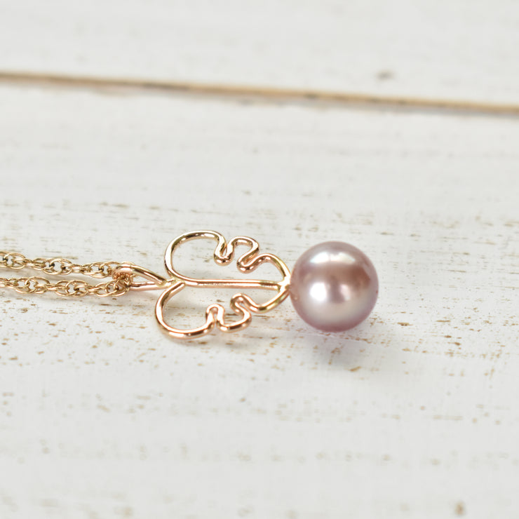 Edison Pearl Monstera Necklace - Yay Hawaii