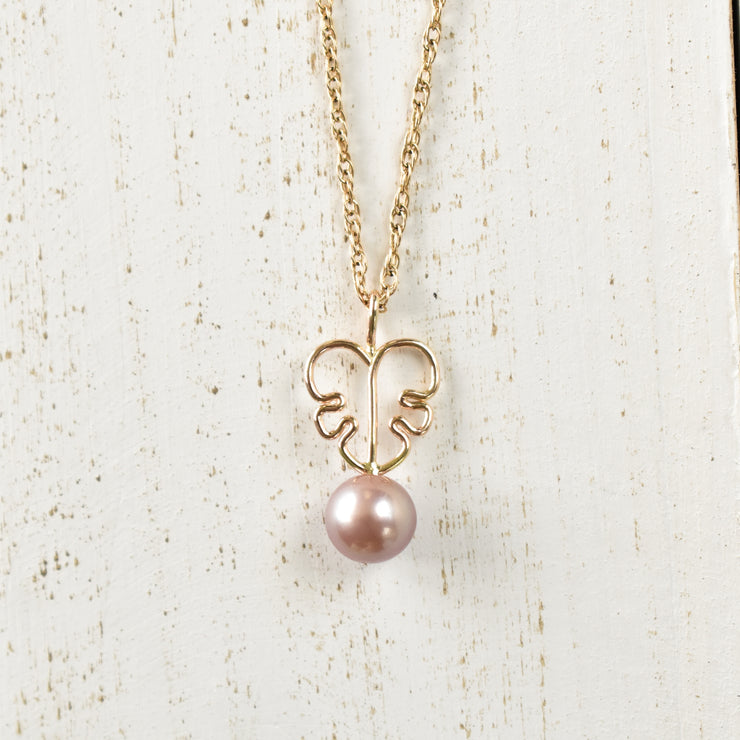 Edison Pearl Monstera Necklace - Yay Hawaii