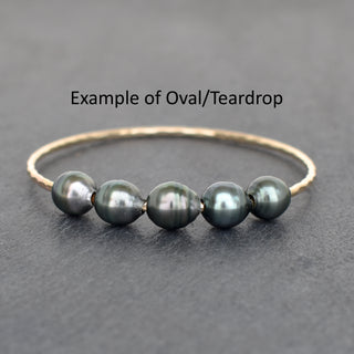 Five Tahitian Pearl Bangle Bracelet - Yay Hawaii
