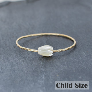 Keiki - Mother of Pearl Pikake Bangle - Yay Hawaii