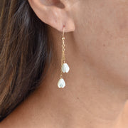 Double Dangling Pikake Earrings - Yay Hawaii