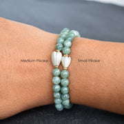 6mm Jade Stretchy Bracelet - Single SMALL Pikake - Yay Hawaii